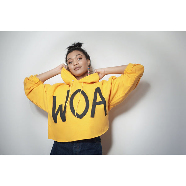 WOA | YELLOW CROPPED HOODIE