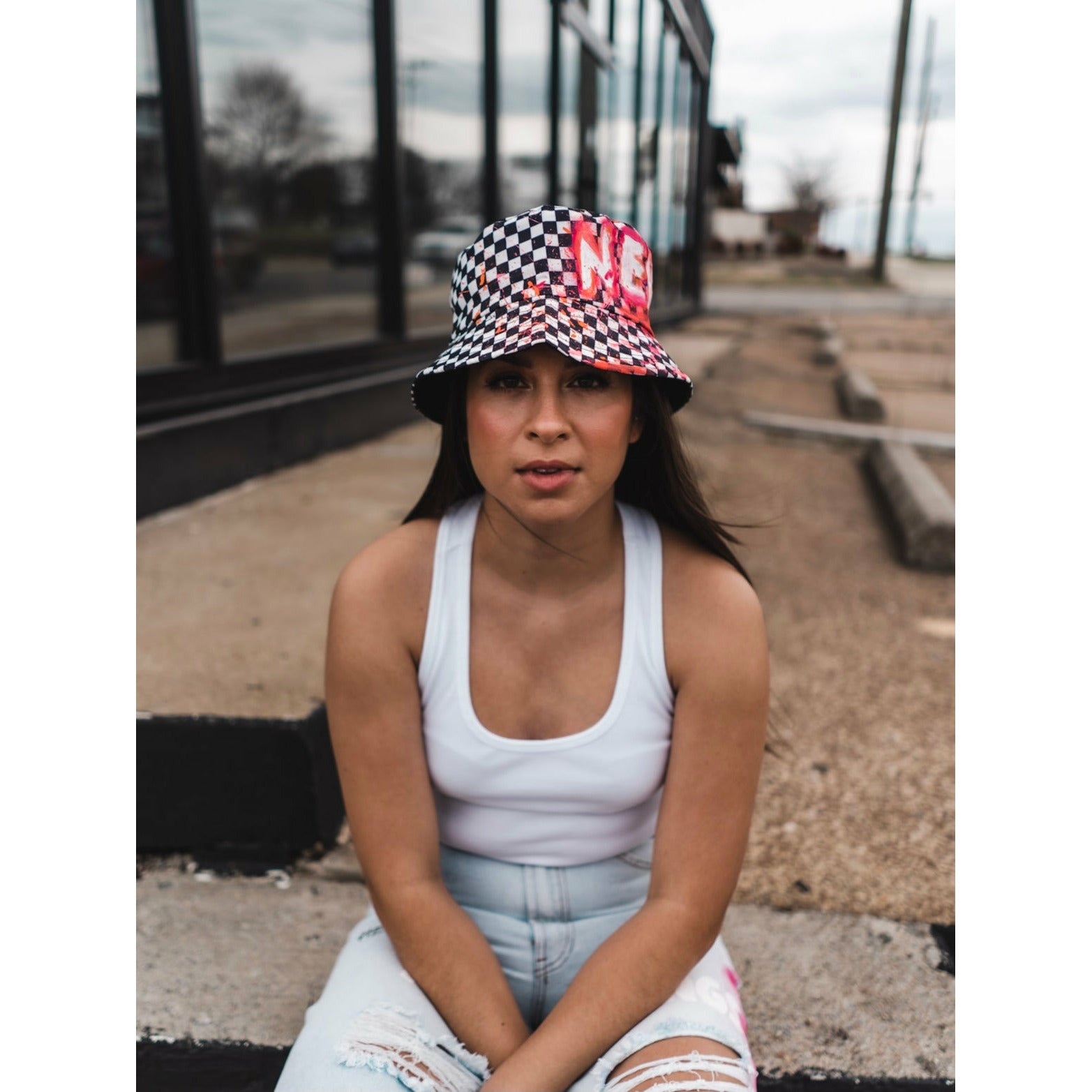 Bucket Hat White/Black NS